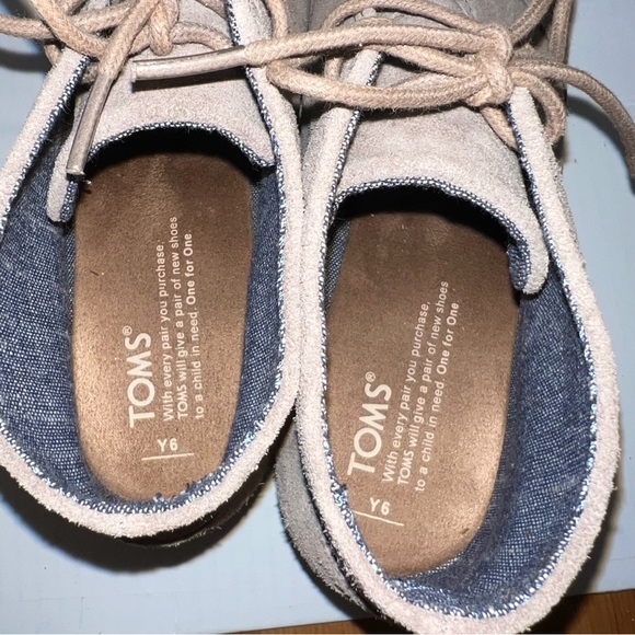 Toms Wedge Ankle Boots Booties Chukka Suede Youth 6 - Picture 8 of 8